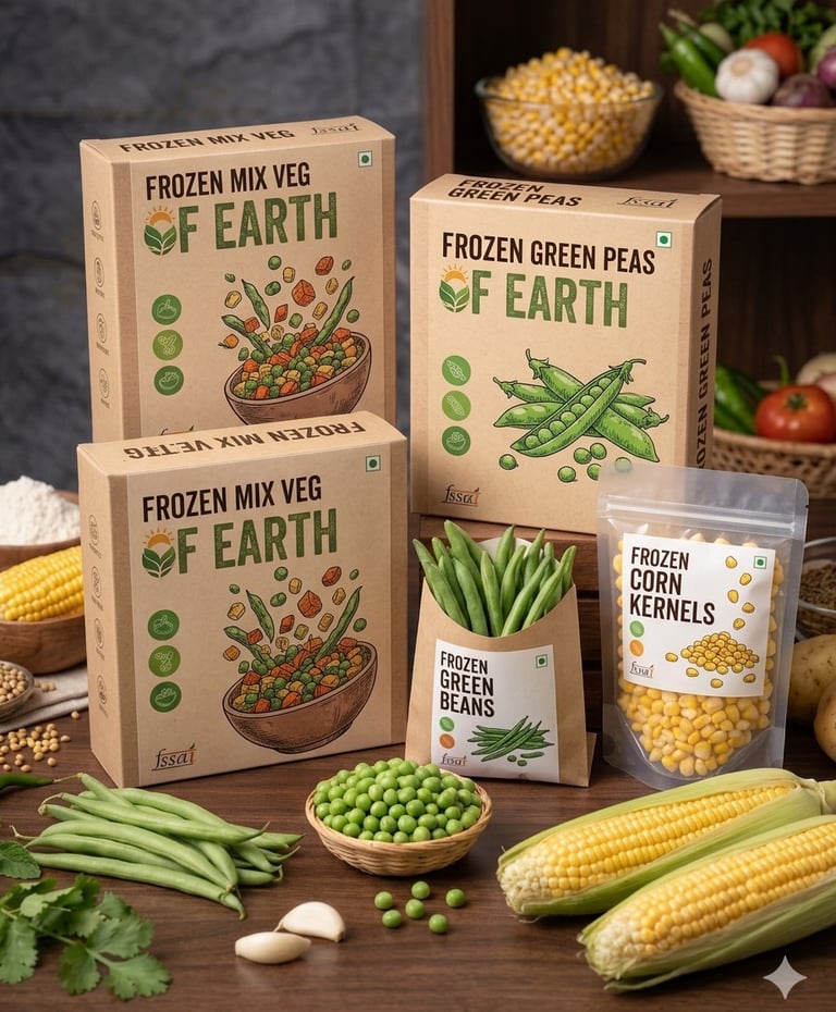 INICIO IMPEX PVT LTD. EXPORT OF Frozen mixed vegetables, green peas, beans, and corn kernels.