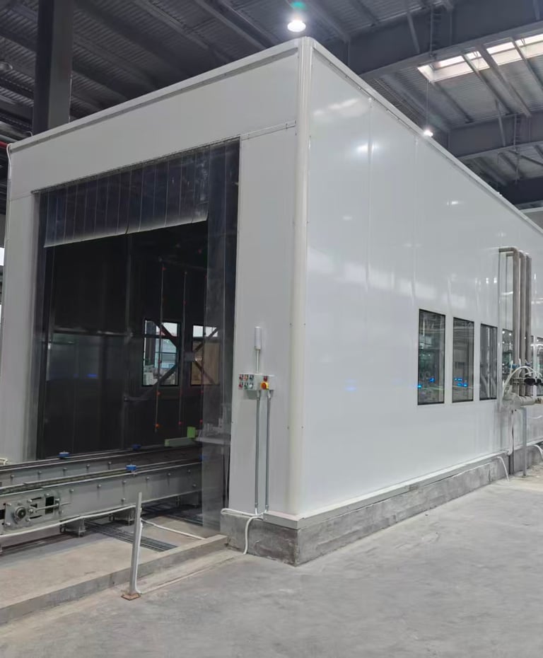 Industrial conveyor project in excavator factory