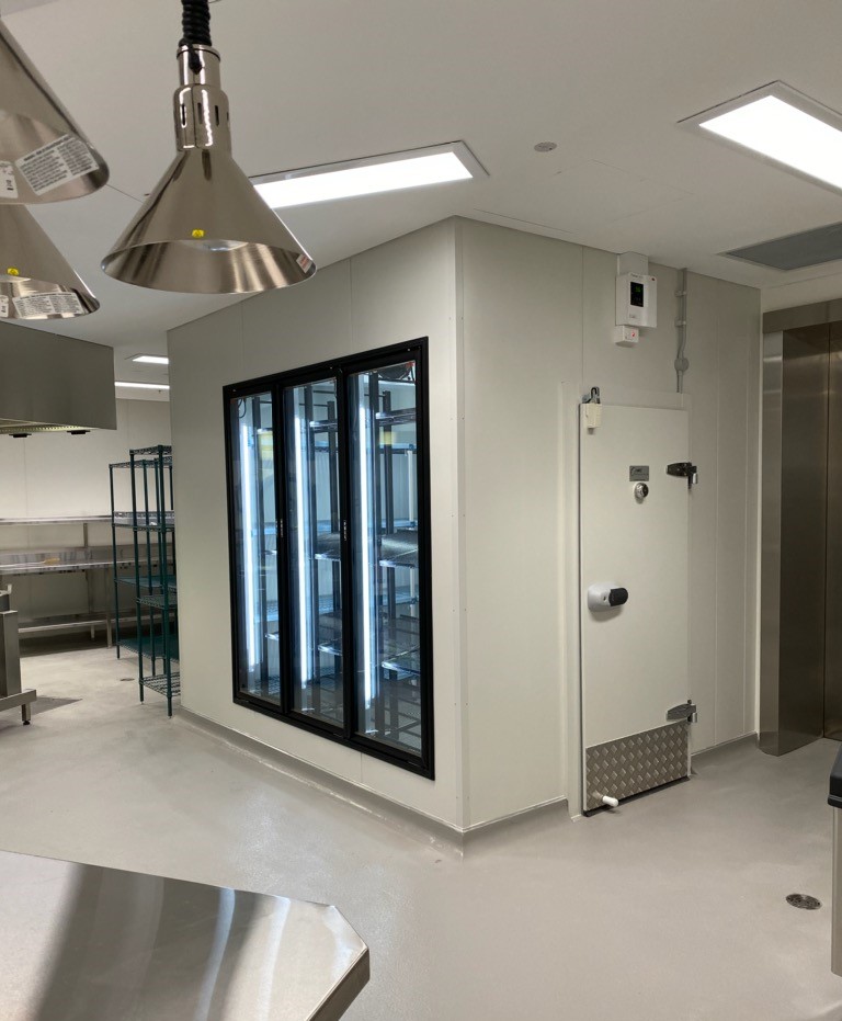 refrigerated cold room cooler room with insert glass doors NSW 
