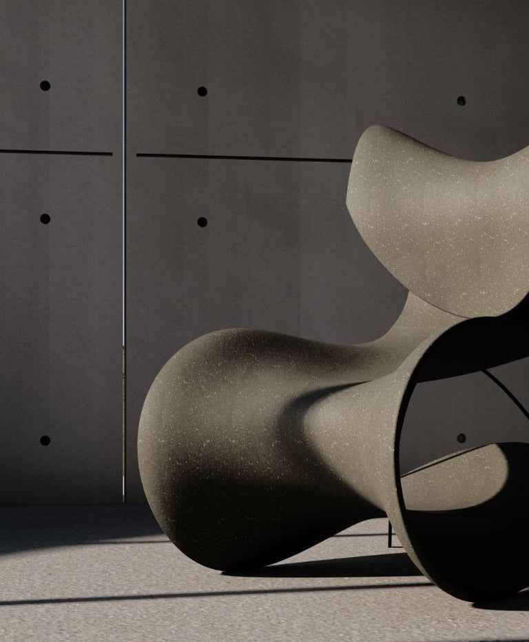 Sculptural custom lounge chair in a luxury Dubai interior design project by Moori Interiors