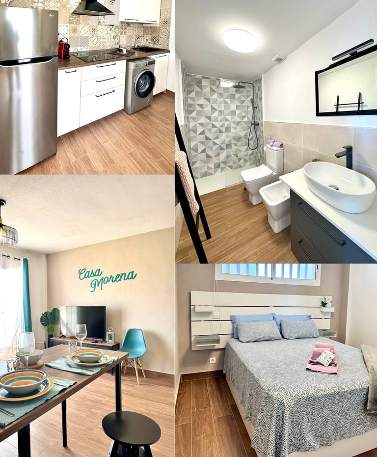 a collage of photos of a vacational house