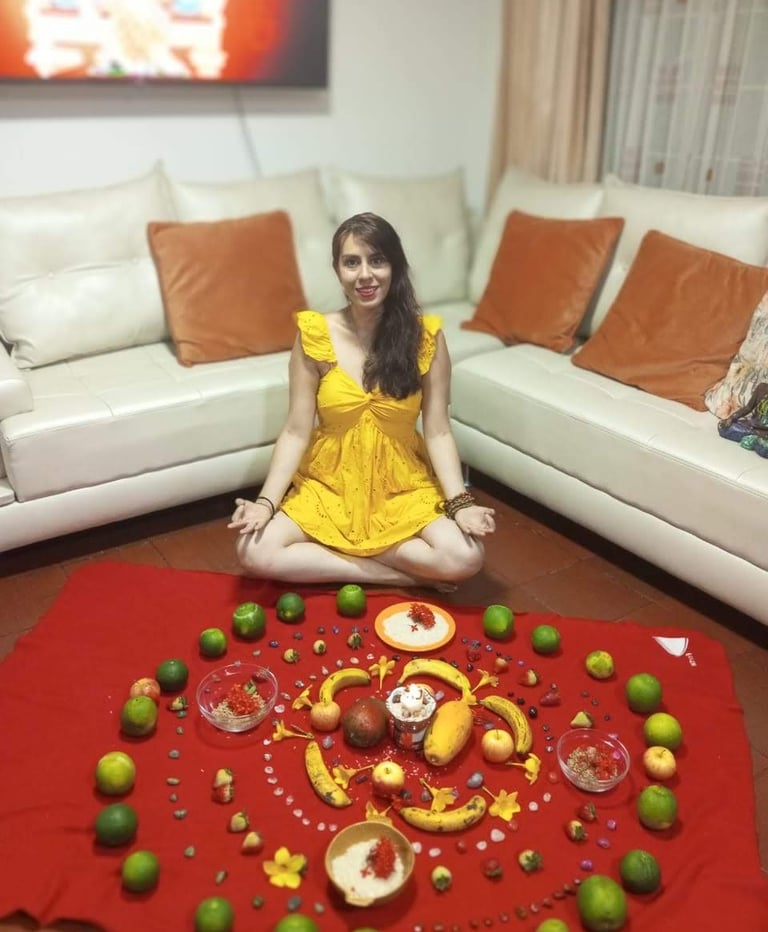 mujer en ceremonia de abundancia