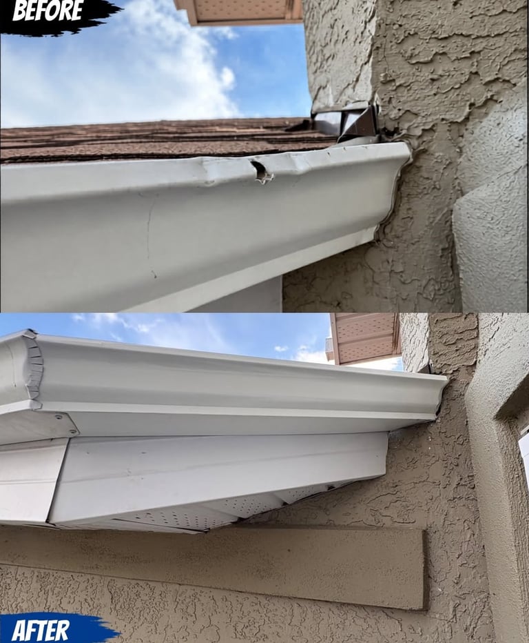Professional gutter repair service in Calgary.