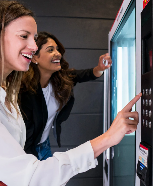 Happy employees enjoying vending machines - Bill's Vending Solutions in Columbia, South Carolina