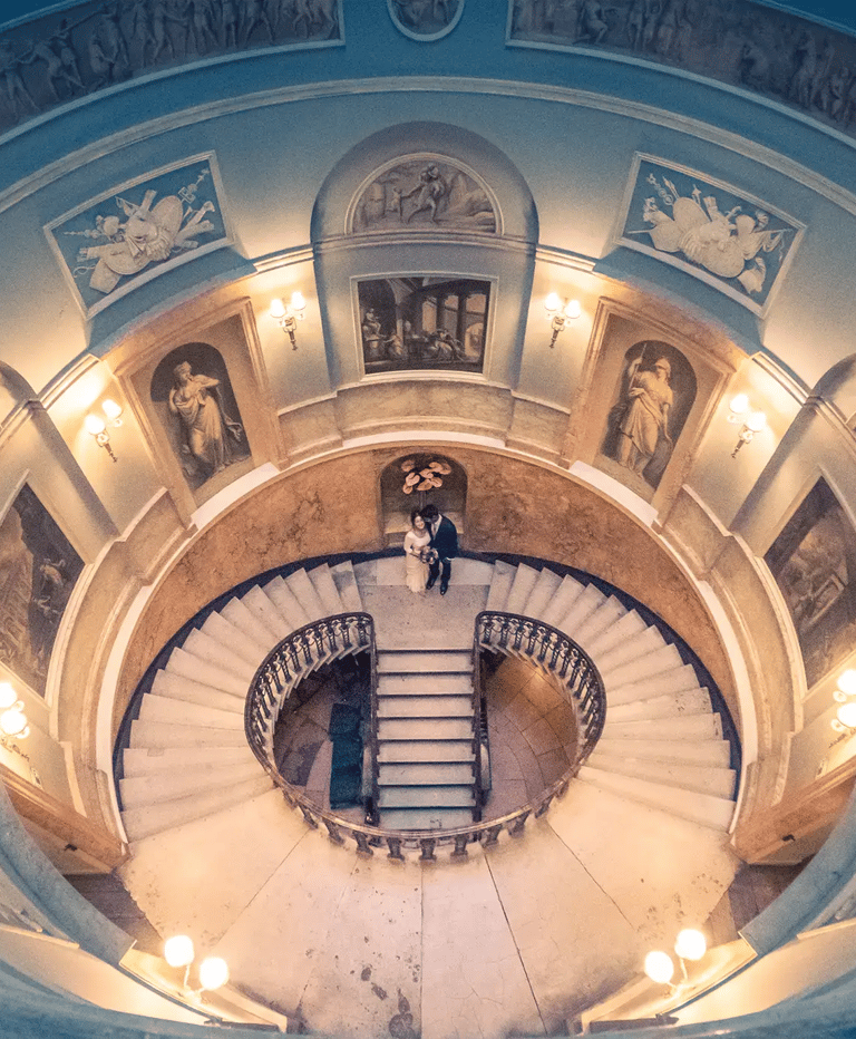 wedding couple after being married at Old Marylebone Town Hall