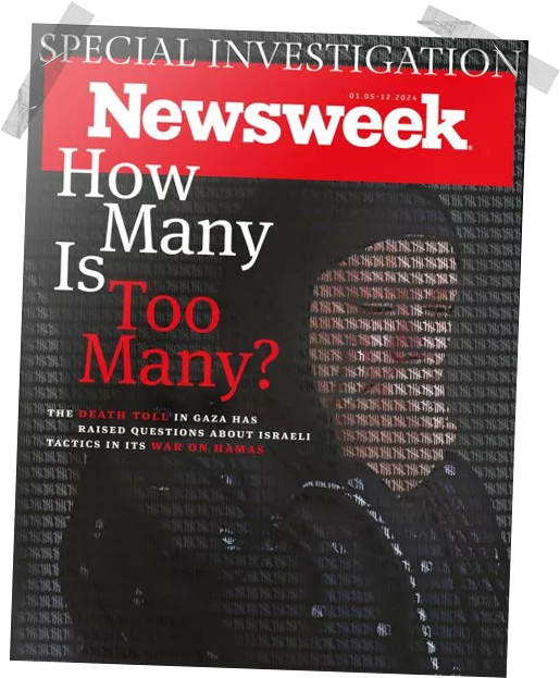 Newsweek cover over de slachtoffersaantallen in Gaza