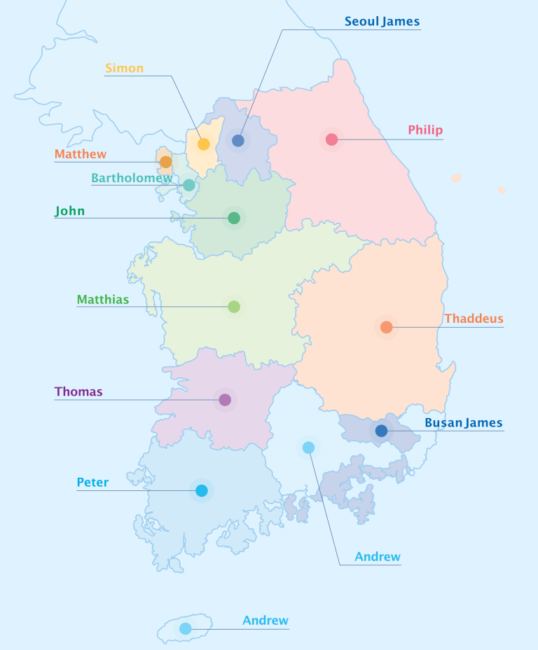 Um mapa da Coreia