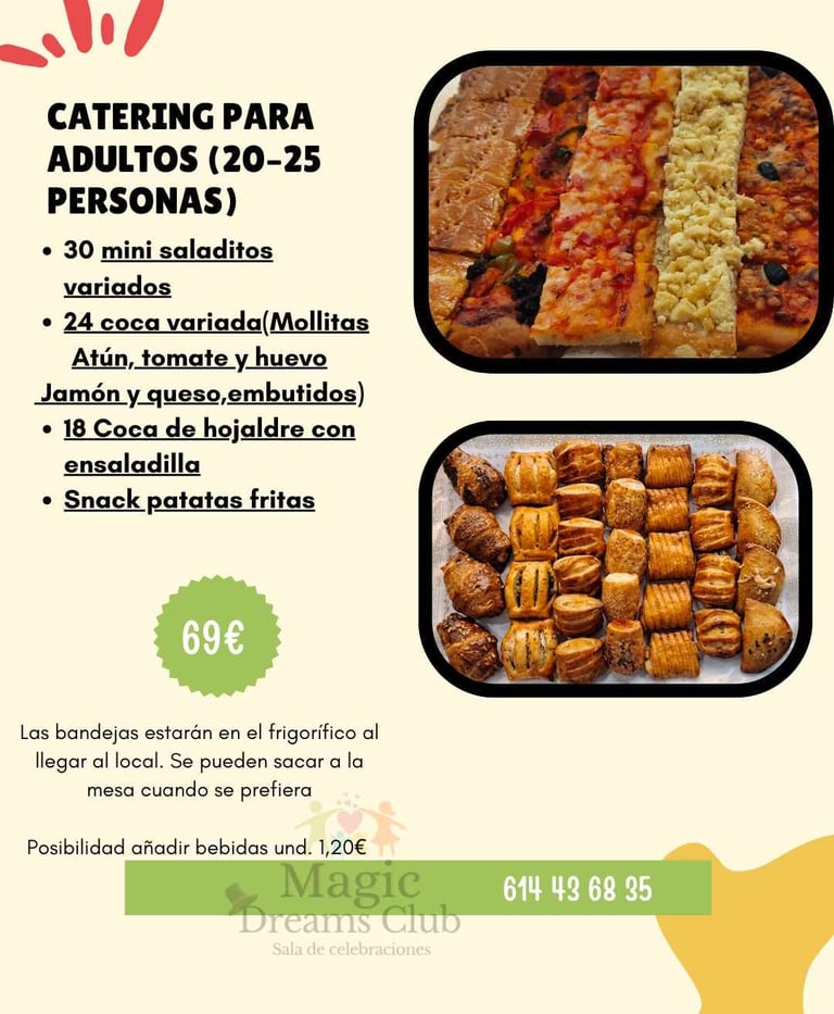 Menu Caterin Magic Dreams CLub