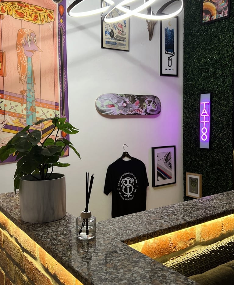 Interior Estúdio de tatuagens e body piercing em Vagos, Aveiro