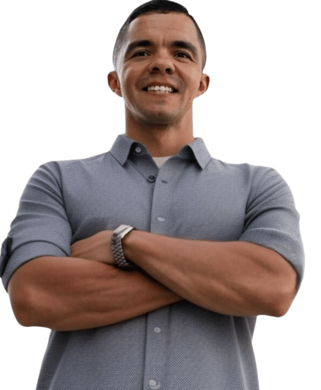 Cody Sechelski standing confidently with arms crossed, faith-based mentor and entrepreneur leader from Navasota Texas