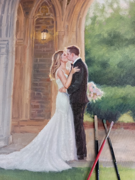 Duke Chapel, Durham, NC wedding painting