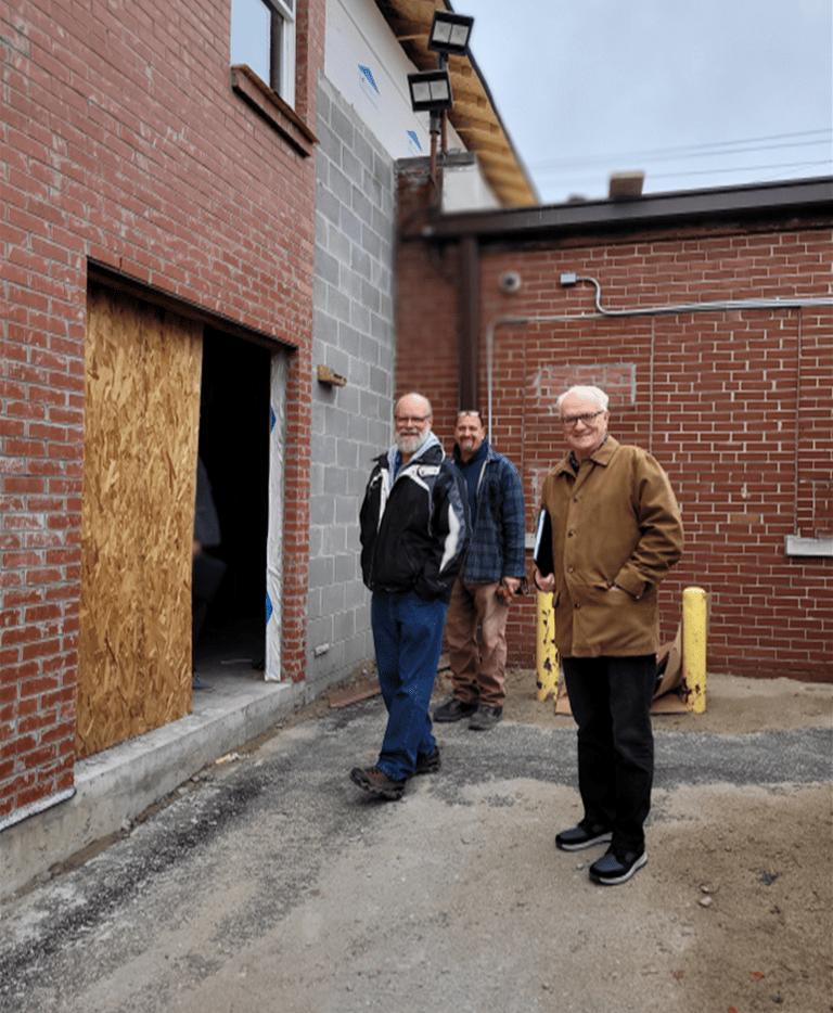 Friends of the Rose Garden Home Mission come to see the progress on the new building