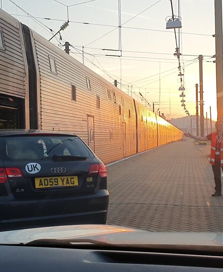 Driving abourd the Eurotunnel train at Folkestone