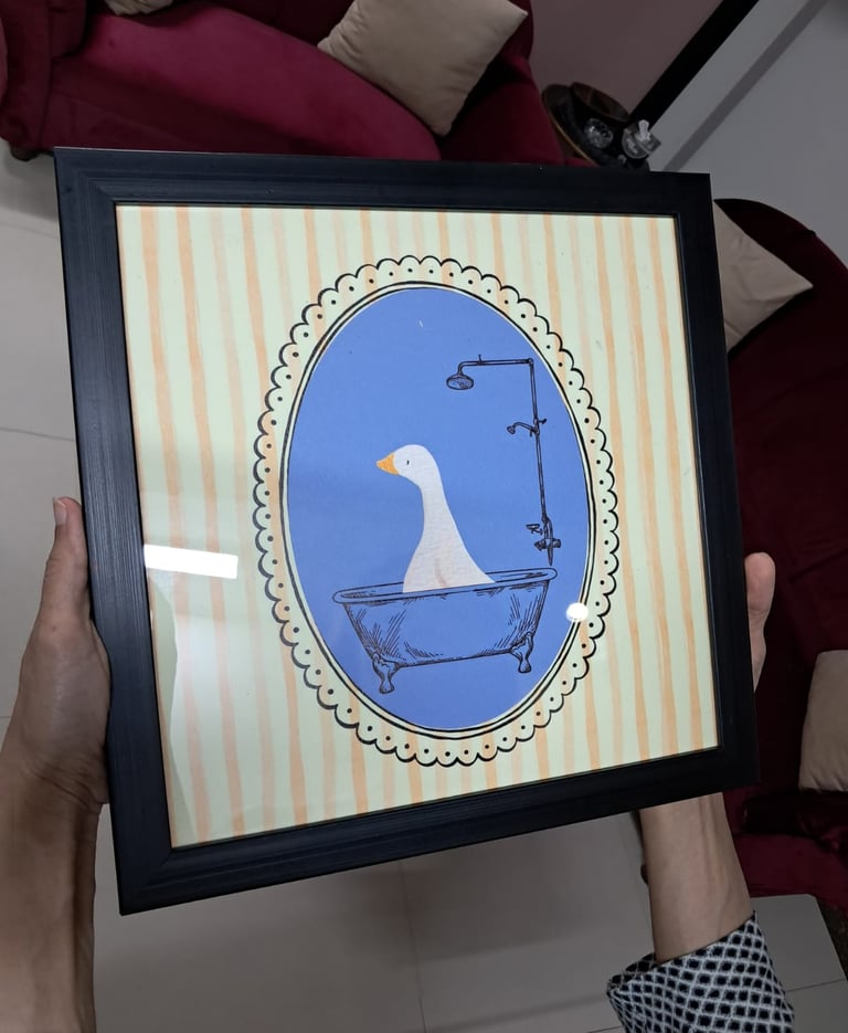 Framed custom UV print on paper 