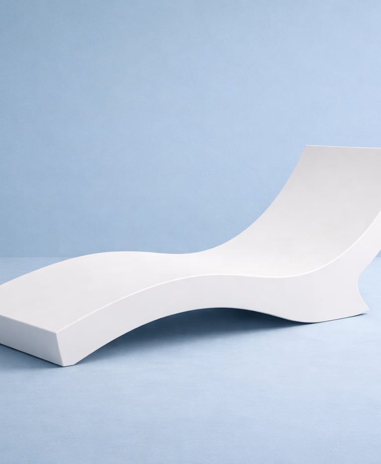 Camastro blanco en fibra de vidrio