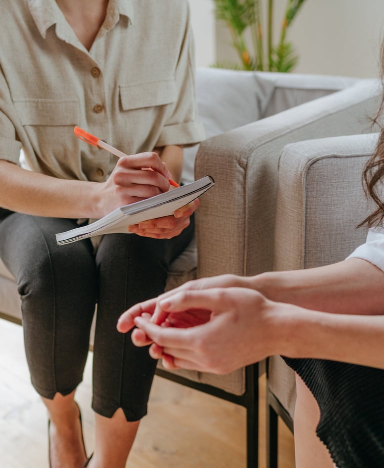 Wellness coaching session at Psyche and Soma Wellness in Greenville, SC, with a practitioner