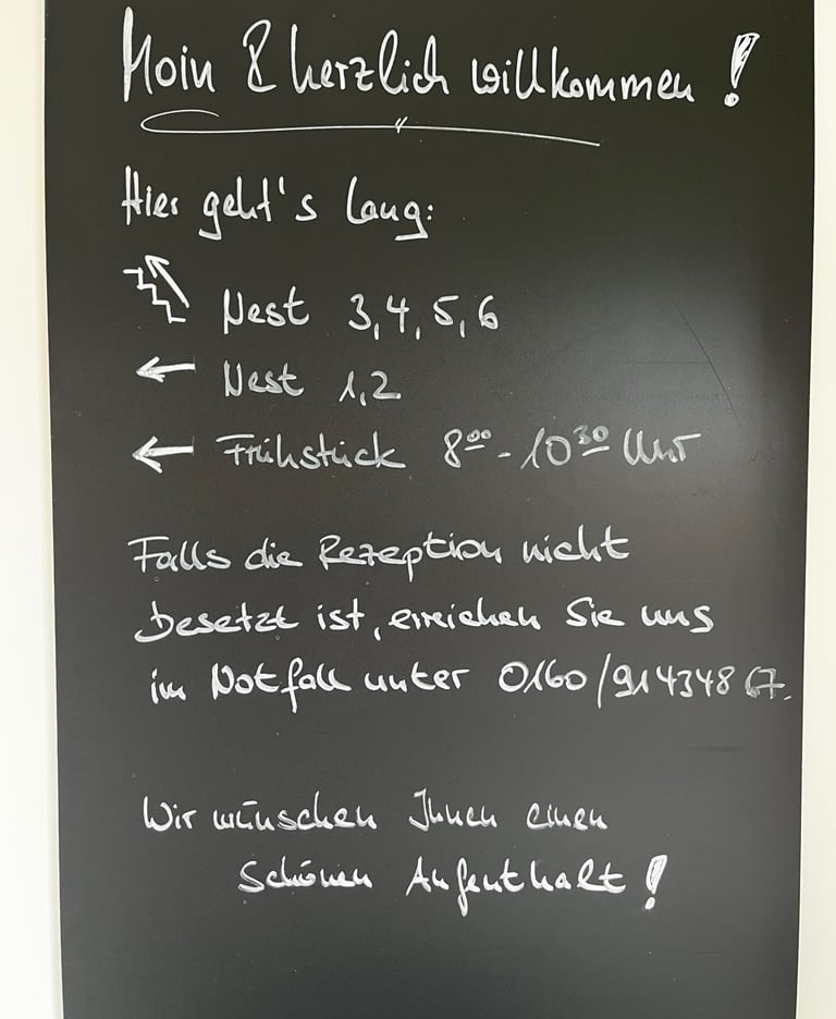 Hotel DunenNest - Wegweiser zu den Zimmer