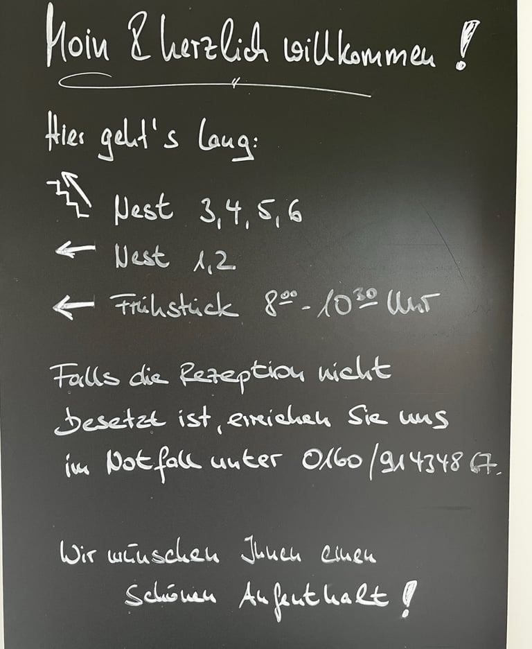 Hotel DunenNest - Wegweiser zu den Zimmer