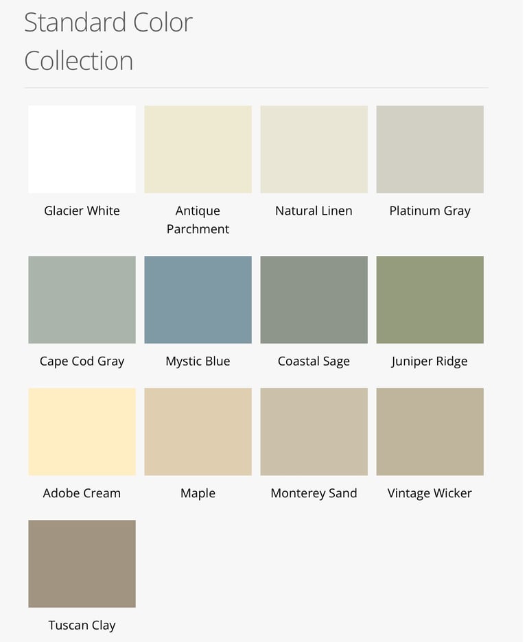 Standard Vinyl Siding Colors