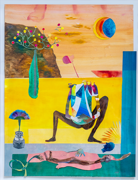 Marie-Anita Gaube Chamane gouache, encre et collages sur papier Galerie Maxime Allain