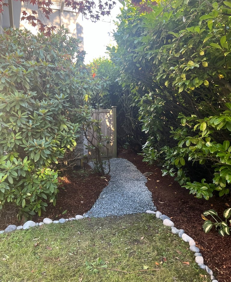 Crush rock landscape pathway