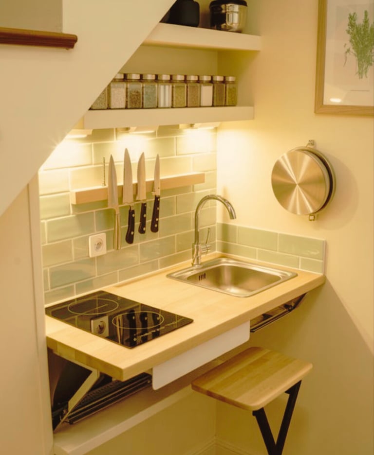 a extra small kitchen space with appliances