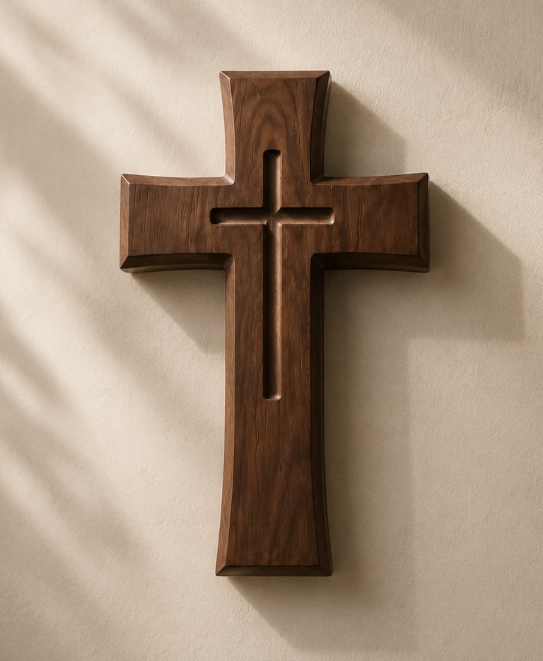 black walnut wooden church wall cross for home decor