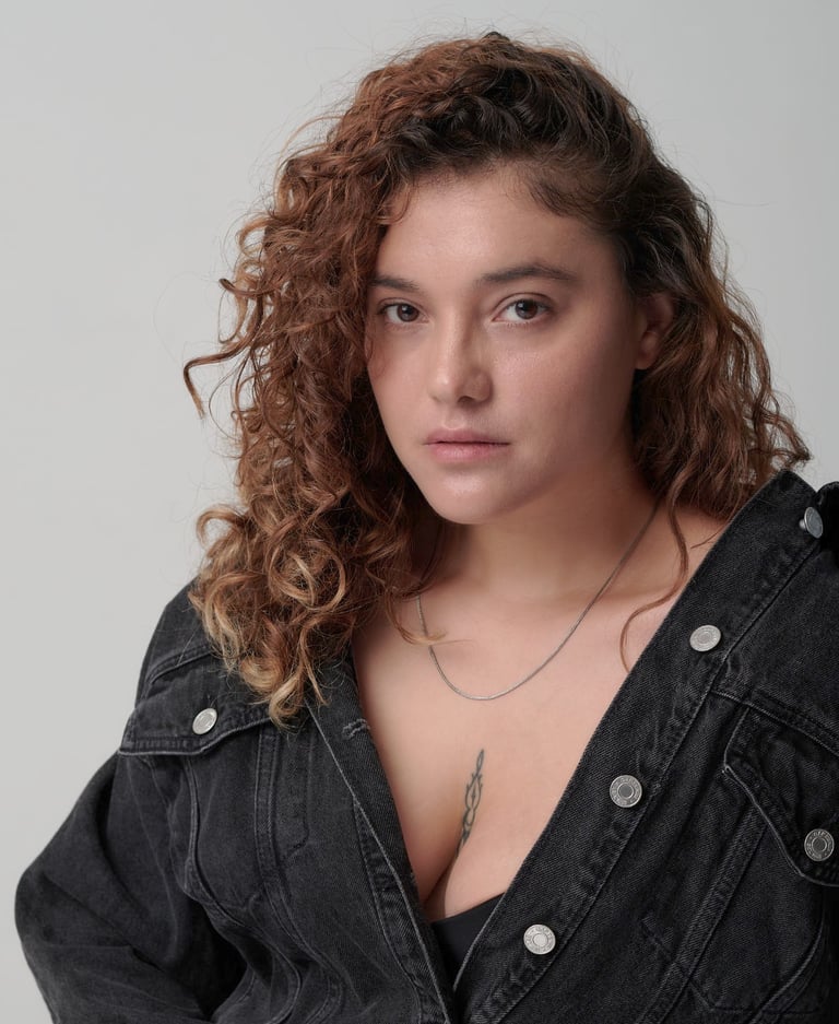 Girl in a 90s fashion