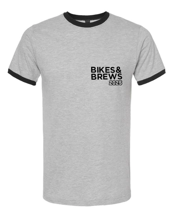 Front of the 2025 Bikes & Brews T-Shirt