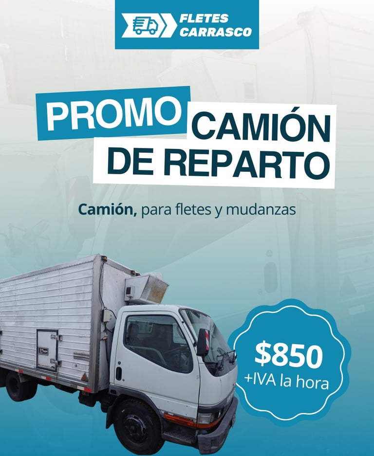 promo camión reparto $ 850 la hora