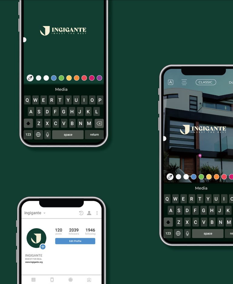 a number of different types of apps on a green background
