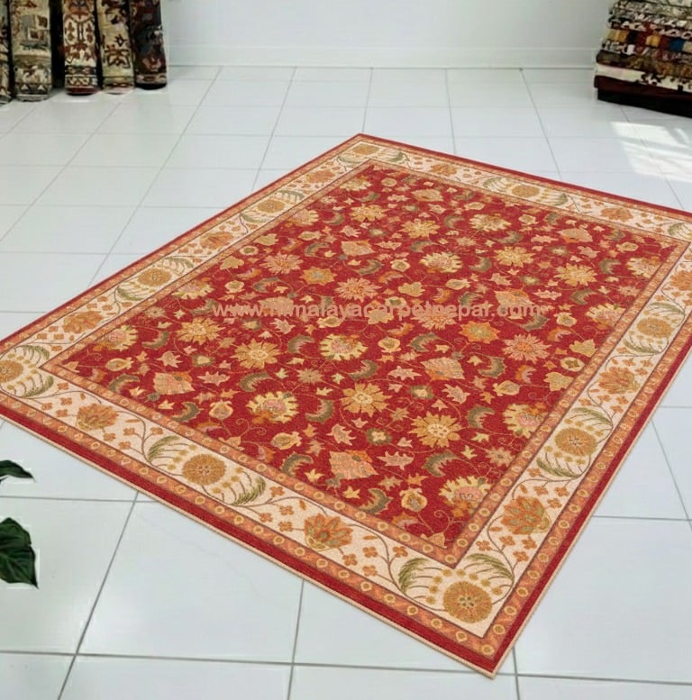 Custom Rugs - Contemporary traditional hand-knotted rug / floral medallions and botanical patterns