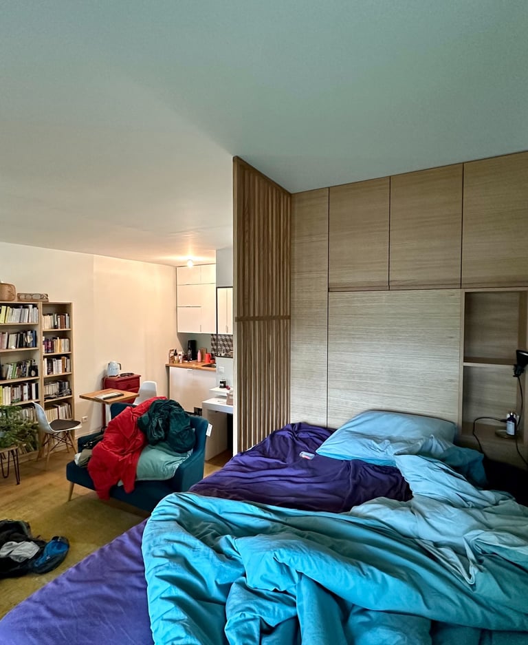 projet pasteur de carmela iannibelli architecte, meuble lit