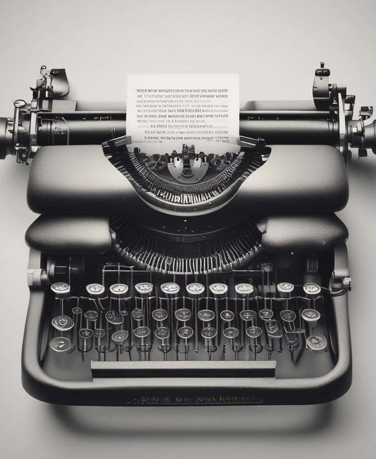 black Fayorit typewriter with printer paper