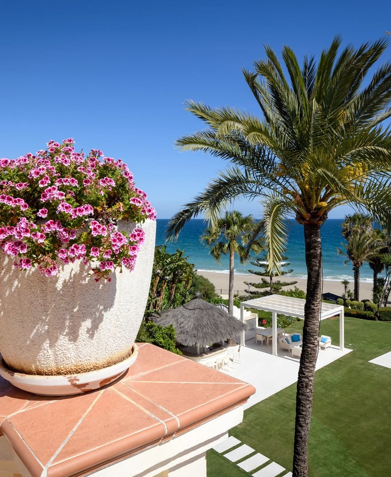 Mediterranean gardens at beachfront villa Marbella