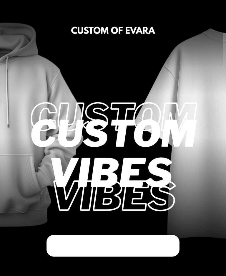 Custom of Evara white hoodie and t-shirt streetwear apparel.