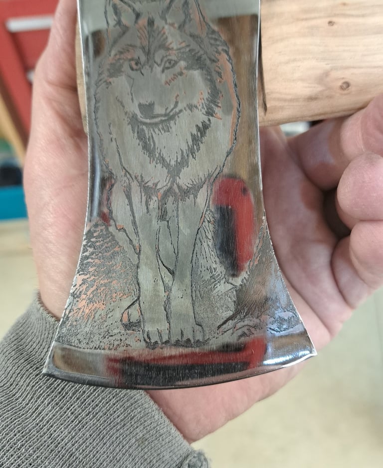 Artistic engraved Ax