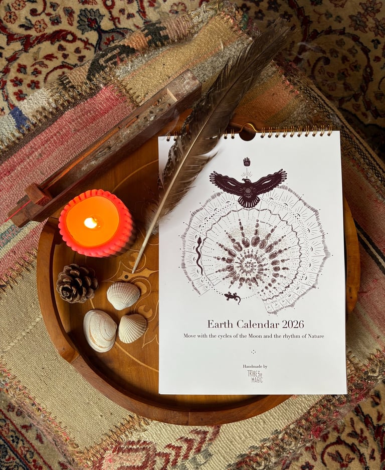 handmade art calendar 2026 earth ritual moon cycle nature rhythm