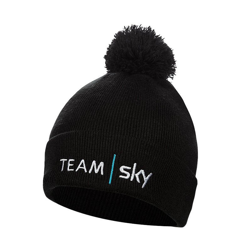 Black Team Sky Pom-pom Hat
