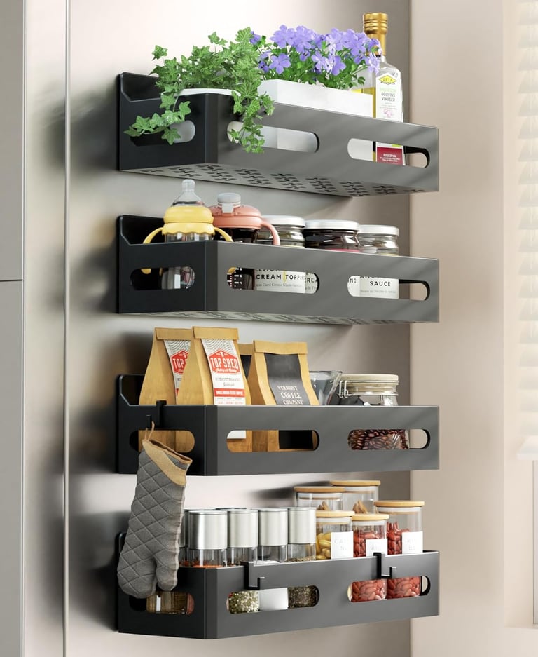 Sevenblue magnetic spice rack for refrigerator with strong magnets
