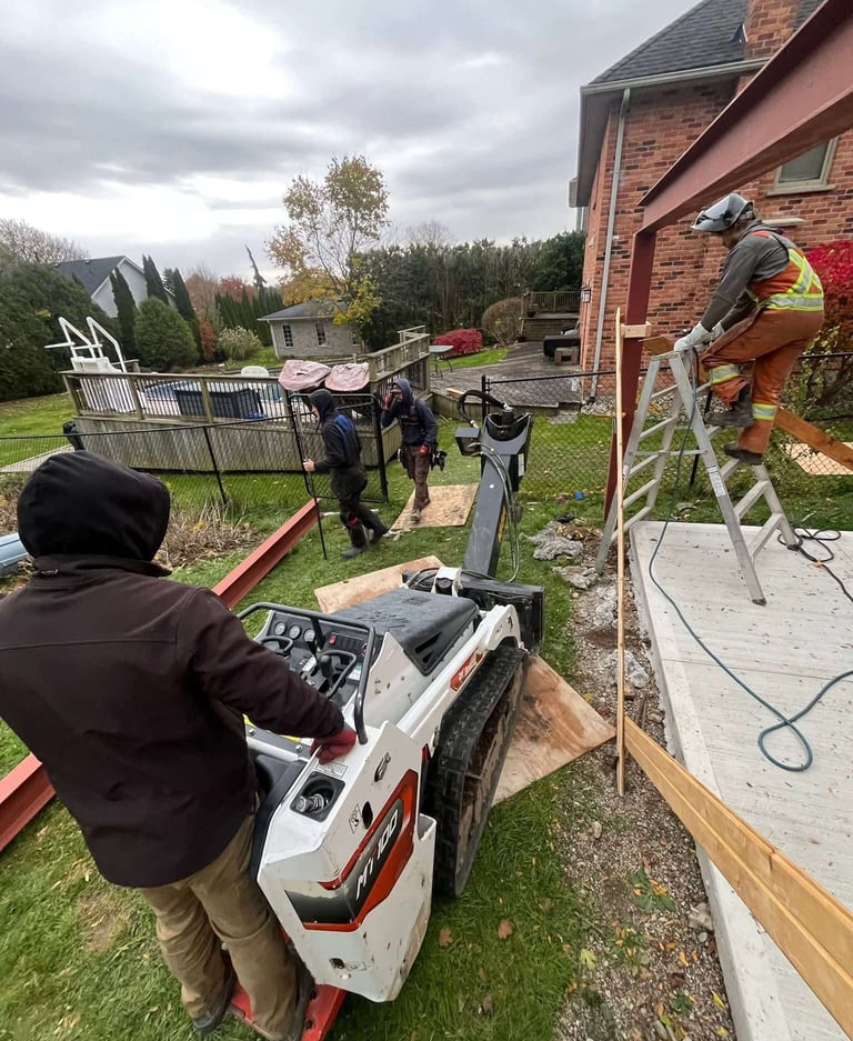 Steel fabrication in progress