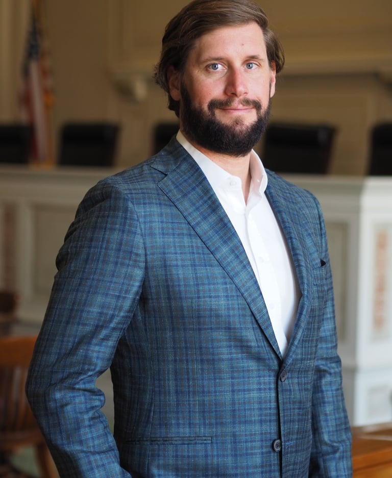 DWI lawyer Kyle Ludwig stands in Arkansas Historic Supreme Court