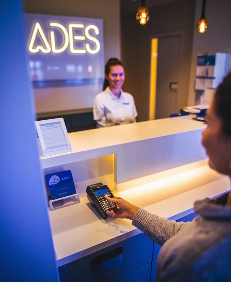 Recepción de Clínica Dental ADES Badajoz