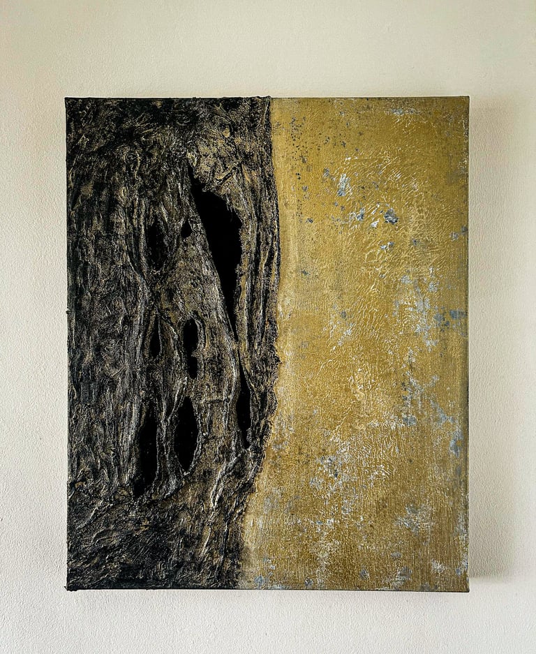 Abstract mixed media painting. Ink artwork. Laurence Moracchini Ditchling