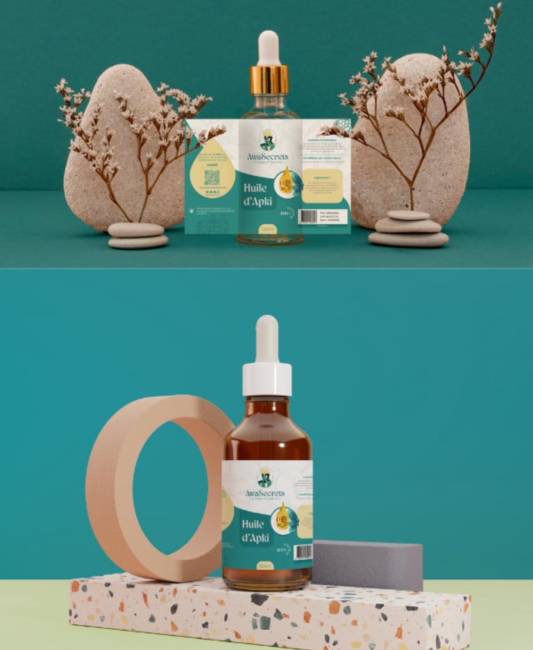 Création étiquette produit pour la marque awasecrets par Krafteez