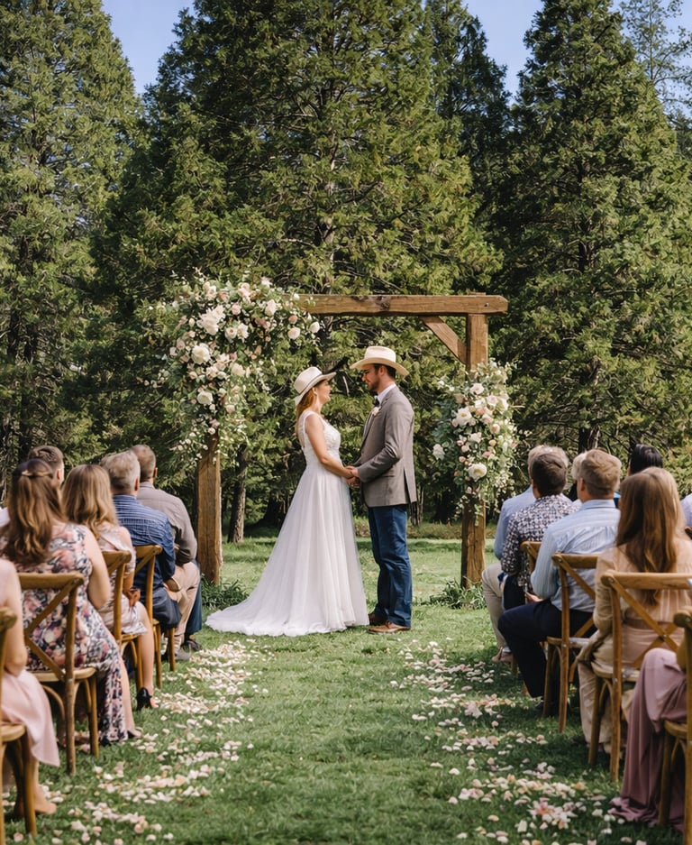WEdding ceremony at Creekside Meadow at Kowana Valley