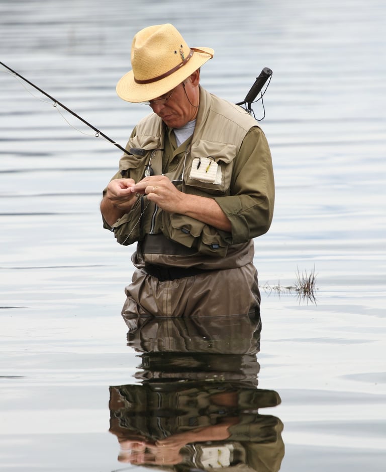 Marcos César, uno de los grandes pescadores de Lago Puelo