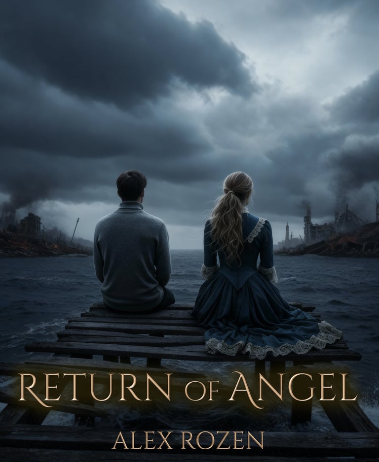 Man and woman sit on a dilapidated jetty.