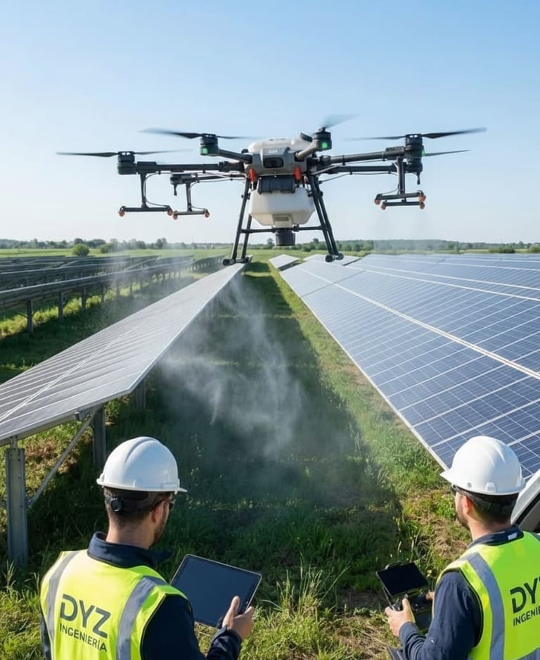 Fumigación Aérea con Drones para Granjas Solares -  DYZ Ingeniería