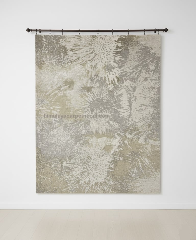 Custom bespoke handmade rugs crafted in Nepal –abstract wall-hanging- Himalaya Carpet Industries